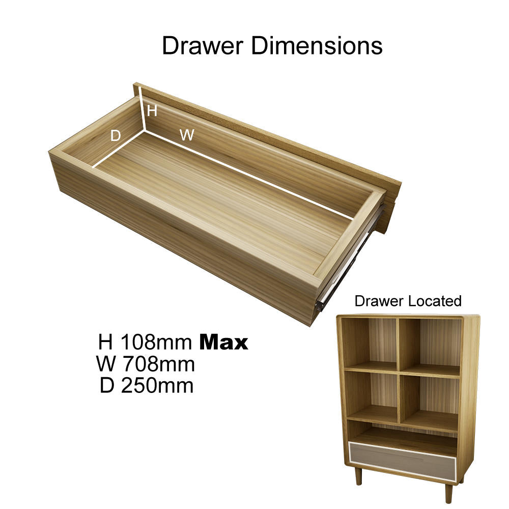 Scandic Small Bookcase, Oak Wood