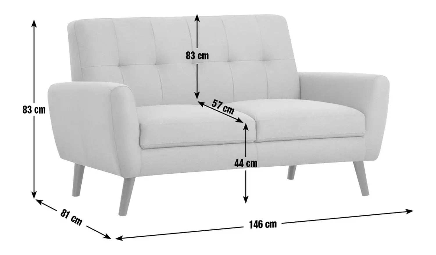 Monza 2 Seater Retro Sofa