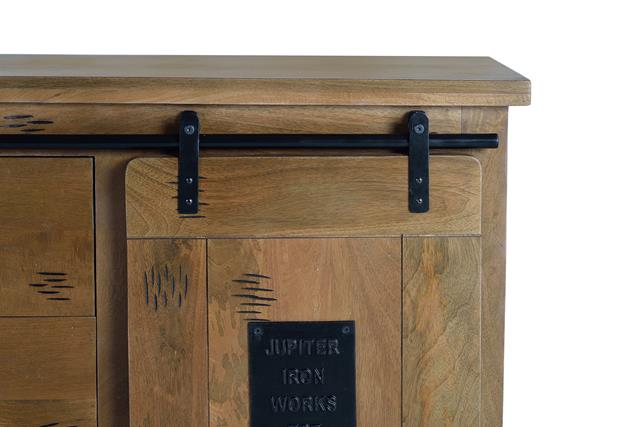 Industrial Iron Details Mango Wood Sideboard