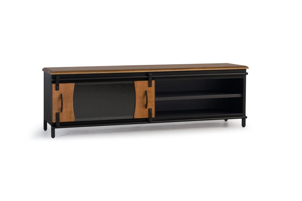 Industrial TV Unit, 1 Sliding Door and 2 Shelves