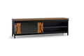 Industrial TV Unit, 1 Sliding Door and 2 Shelves