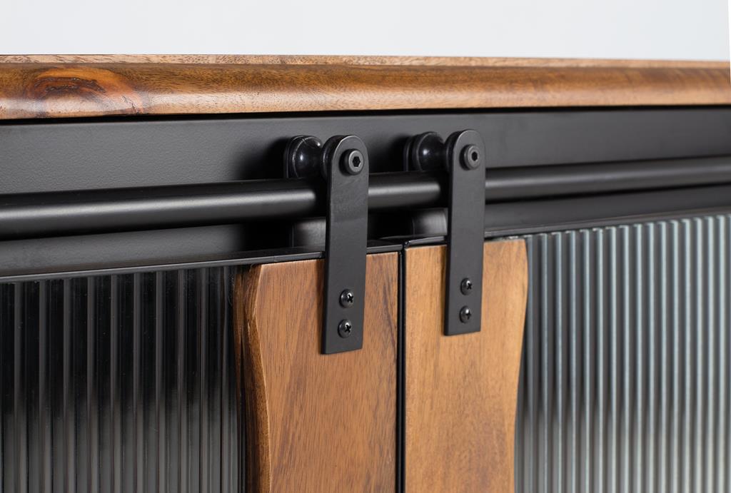 Industrial Sideboard 2 sliding doors and 6 drawers