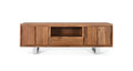 TV Stand with 4 Doors and 1 Drawer, Solid Acacia