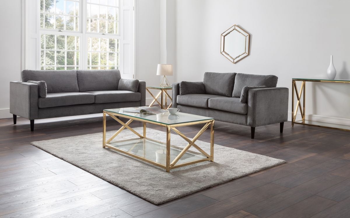 Miami Steel and Glass Coffee Table