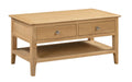 Cotswold Coffee Table With 2 Drawers, Oak Wood