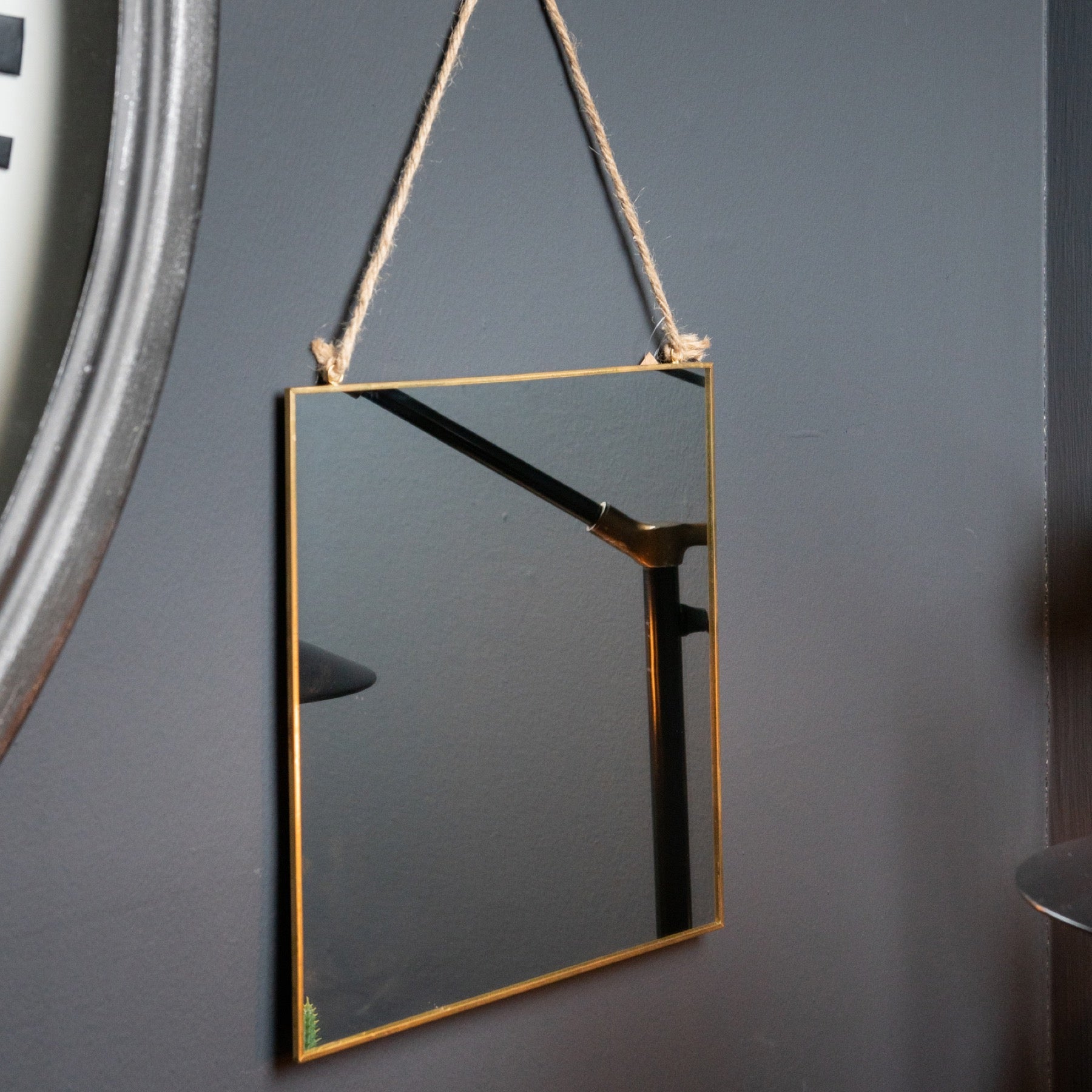 Square Hanging Wall Mirror