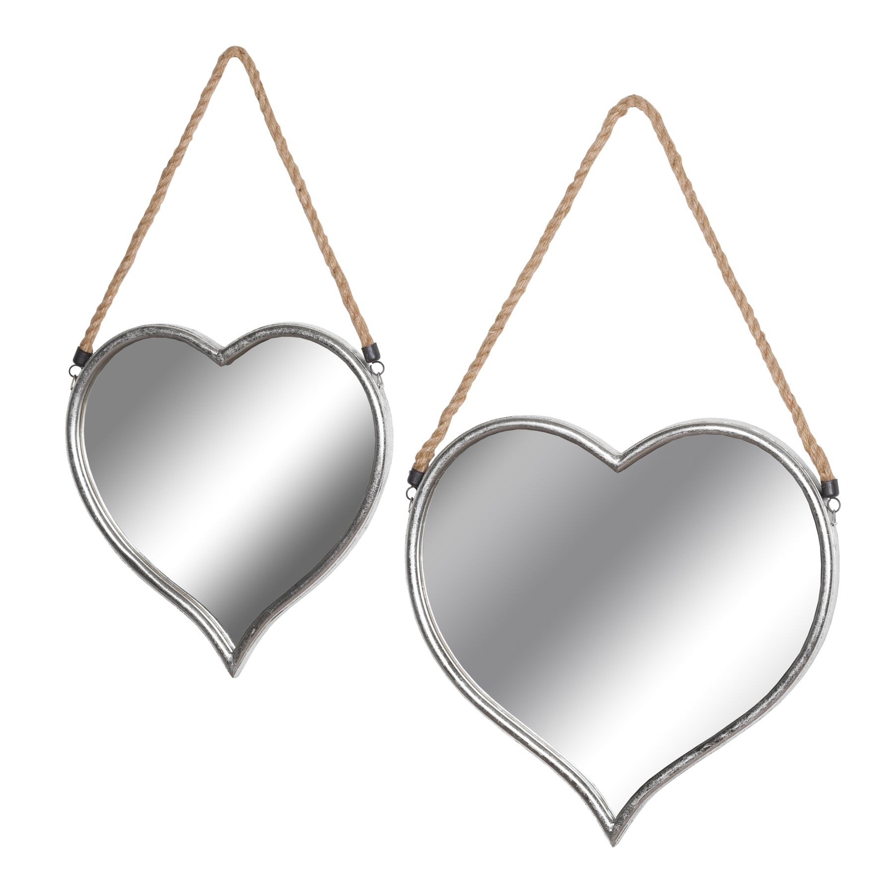 Set Of Two Heart Mirrors