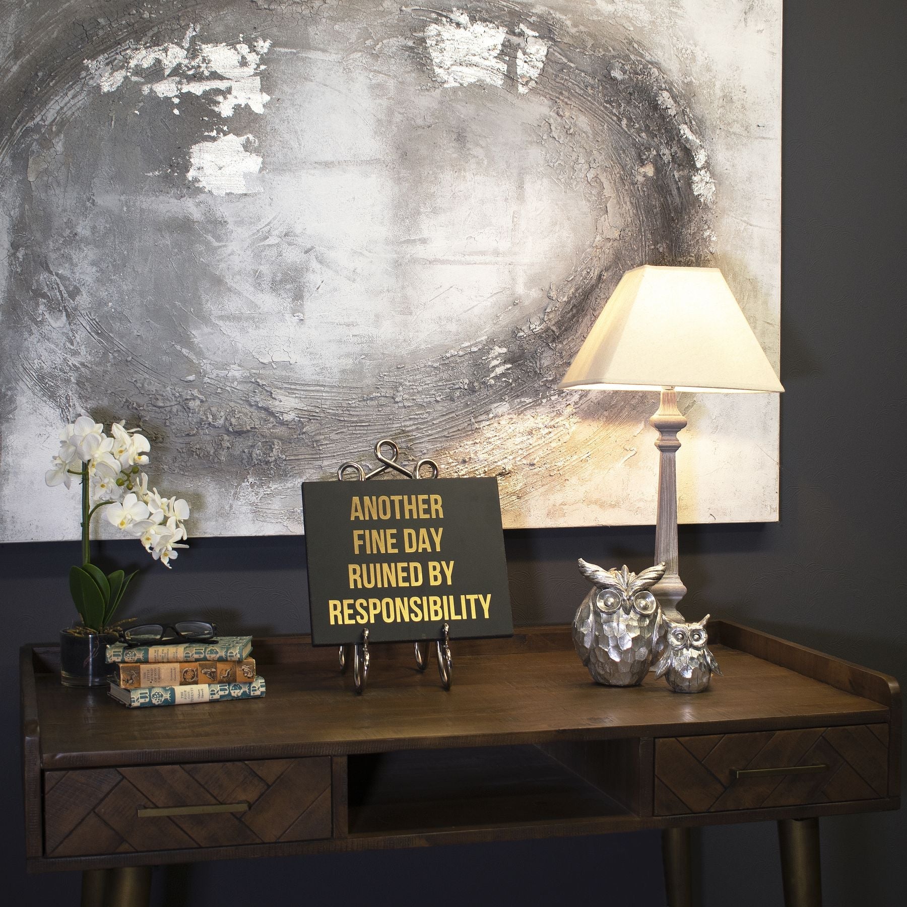 Table Lamp, Linen and Wood