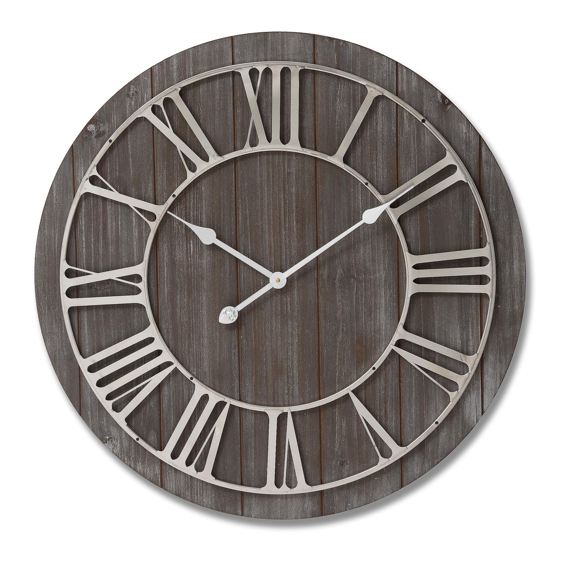 Wall Clock, Grey Wash Wood