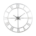 Large Skeleton Wall Clock, Silver Foil