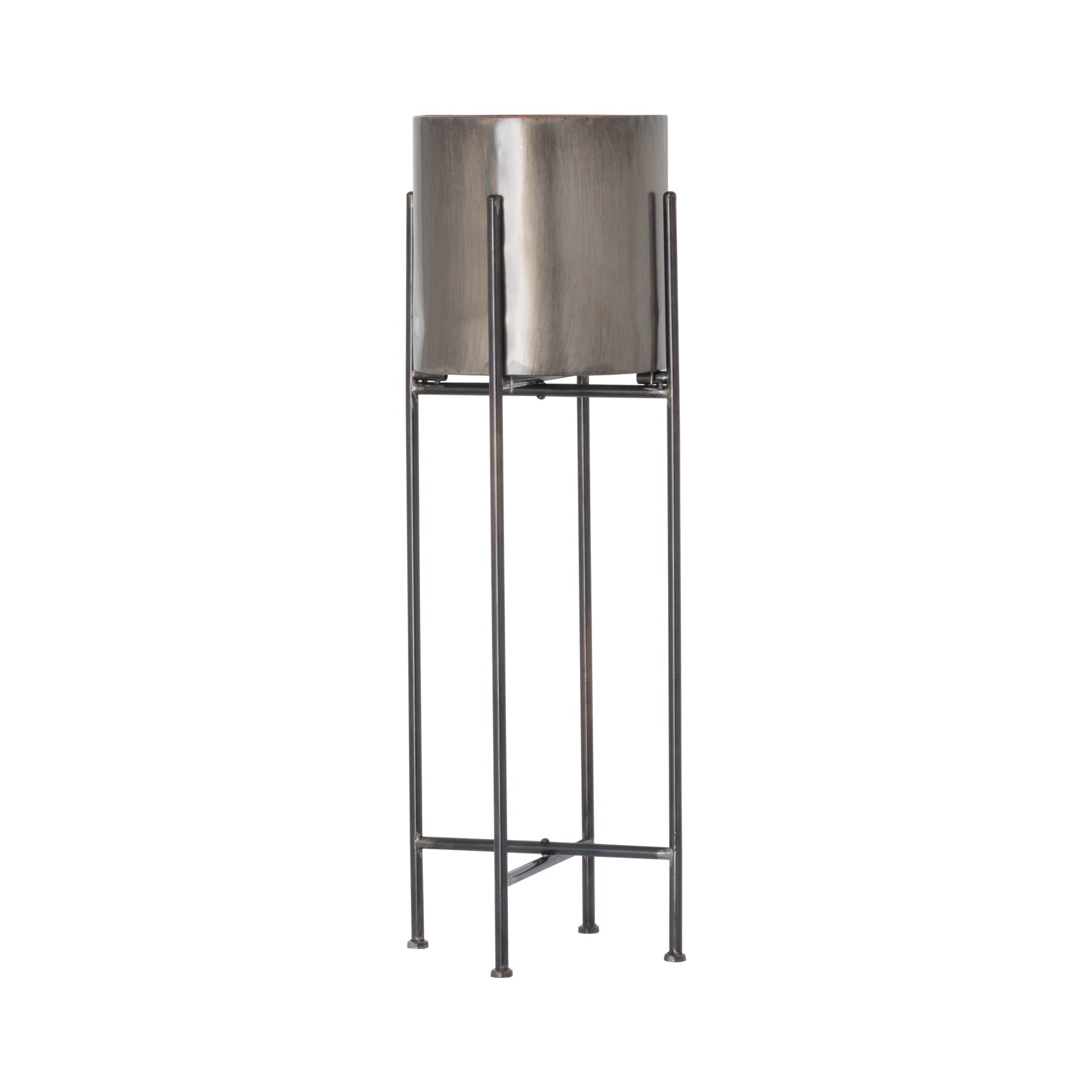 Gun Metal Cylindrical Planter