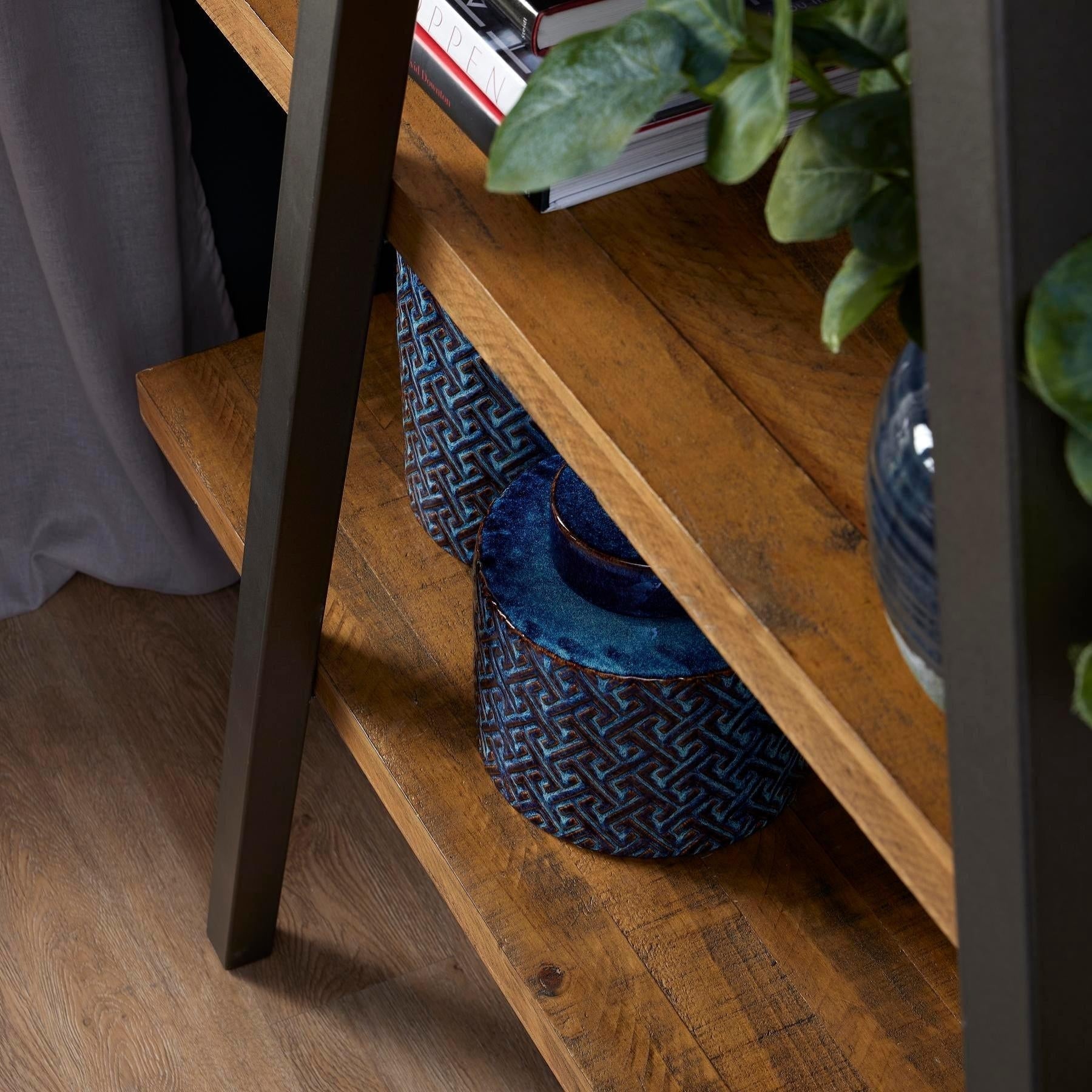 Display Shelf, Pine Plank Shelves & Metal