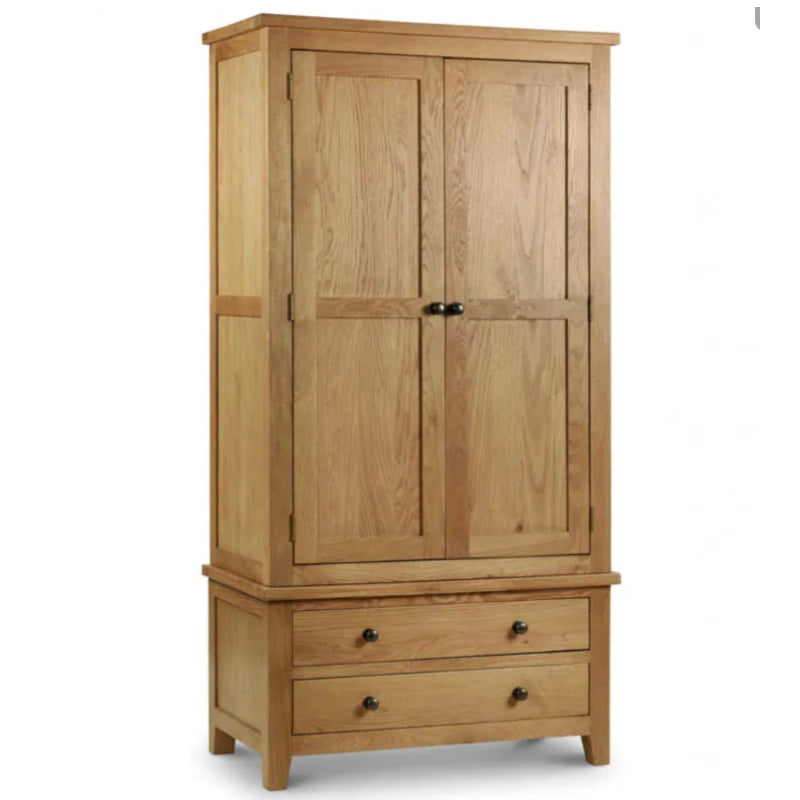 Marlborough 2 Door Wardrobe with 2 drawers, Oak wood