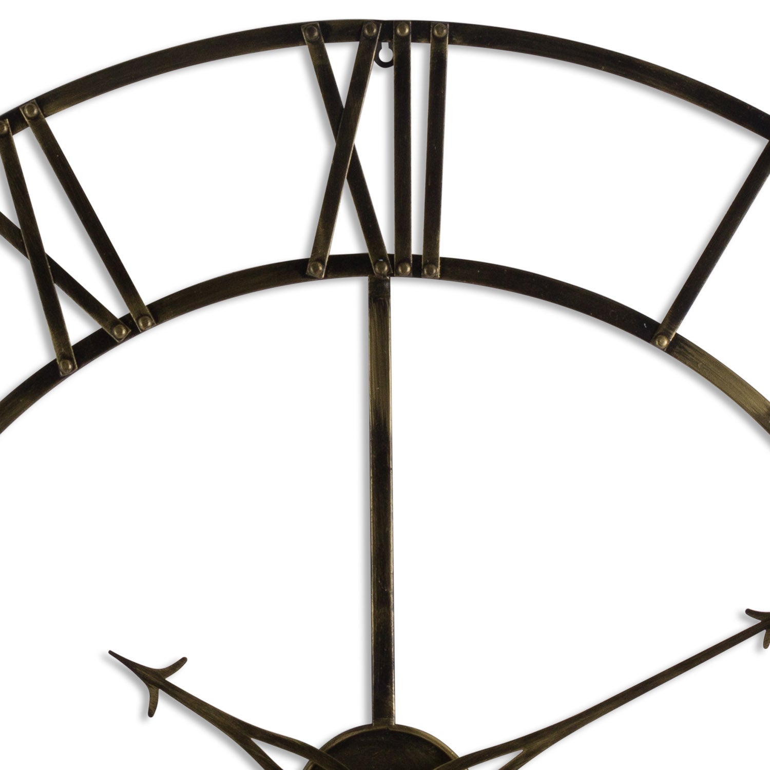 Antique Brass Skeleton Clock, Large