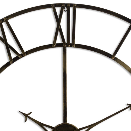 Antique Brass Skeleton Clock, Large