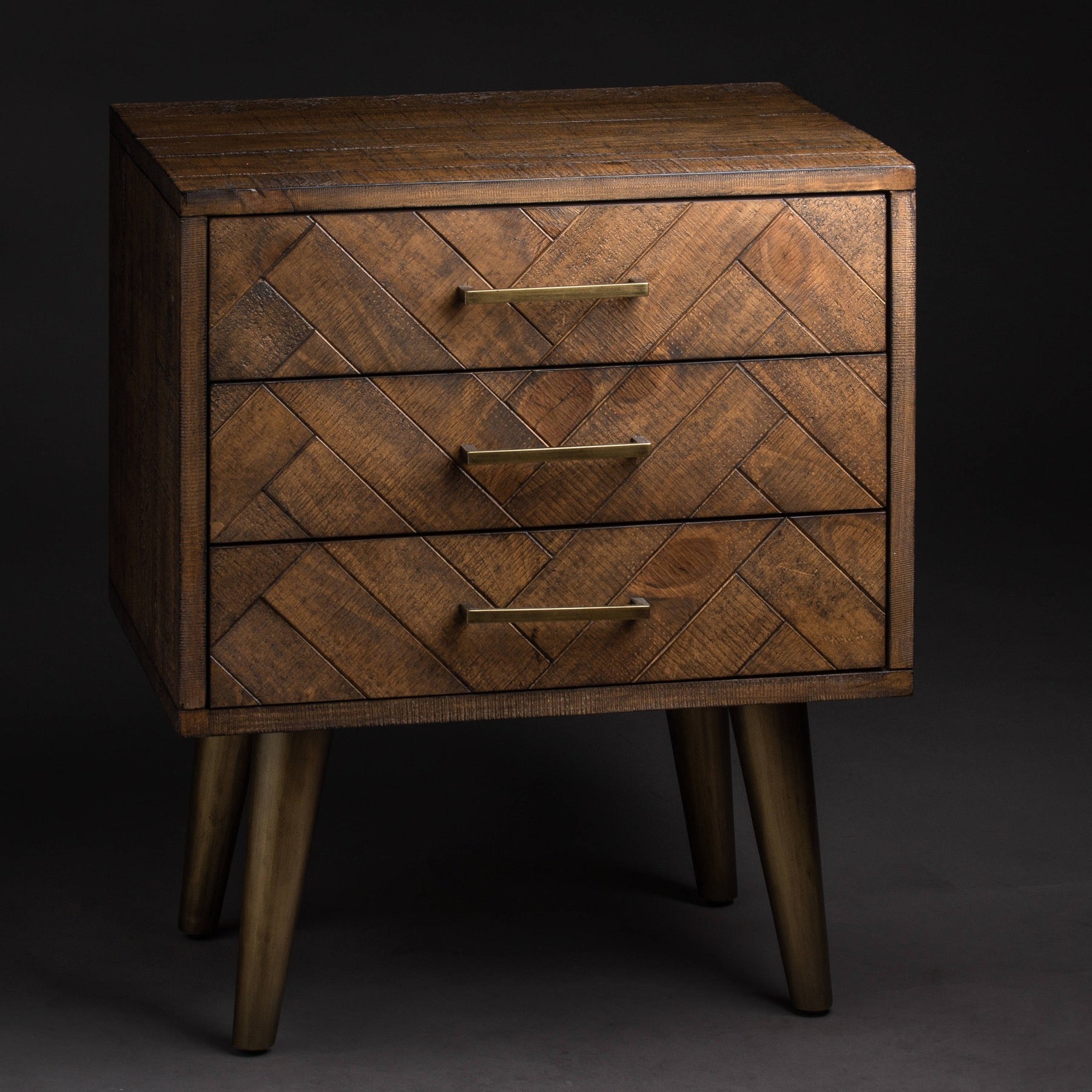 Havana 3 Drawer Bedside Table