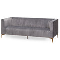 Grey Velvet 2 Seater Sofa