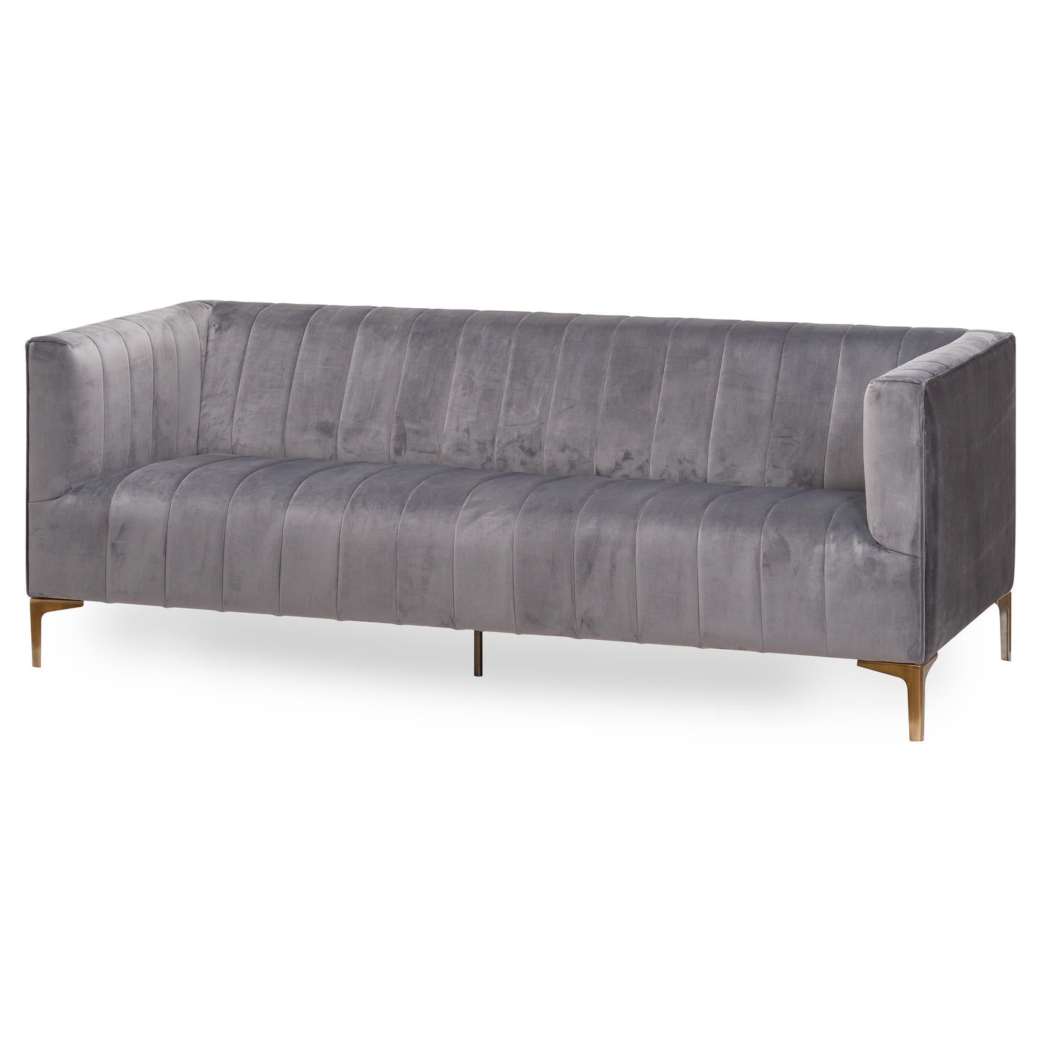 Grey Velvet 2 Seater Sofa