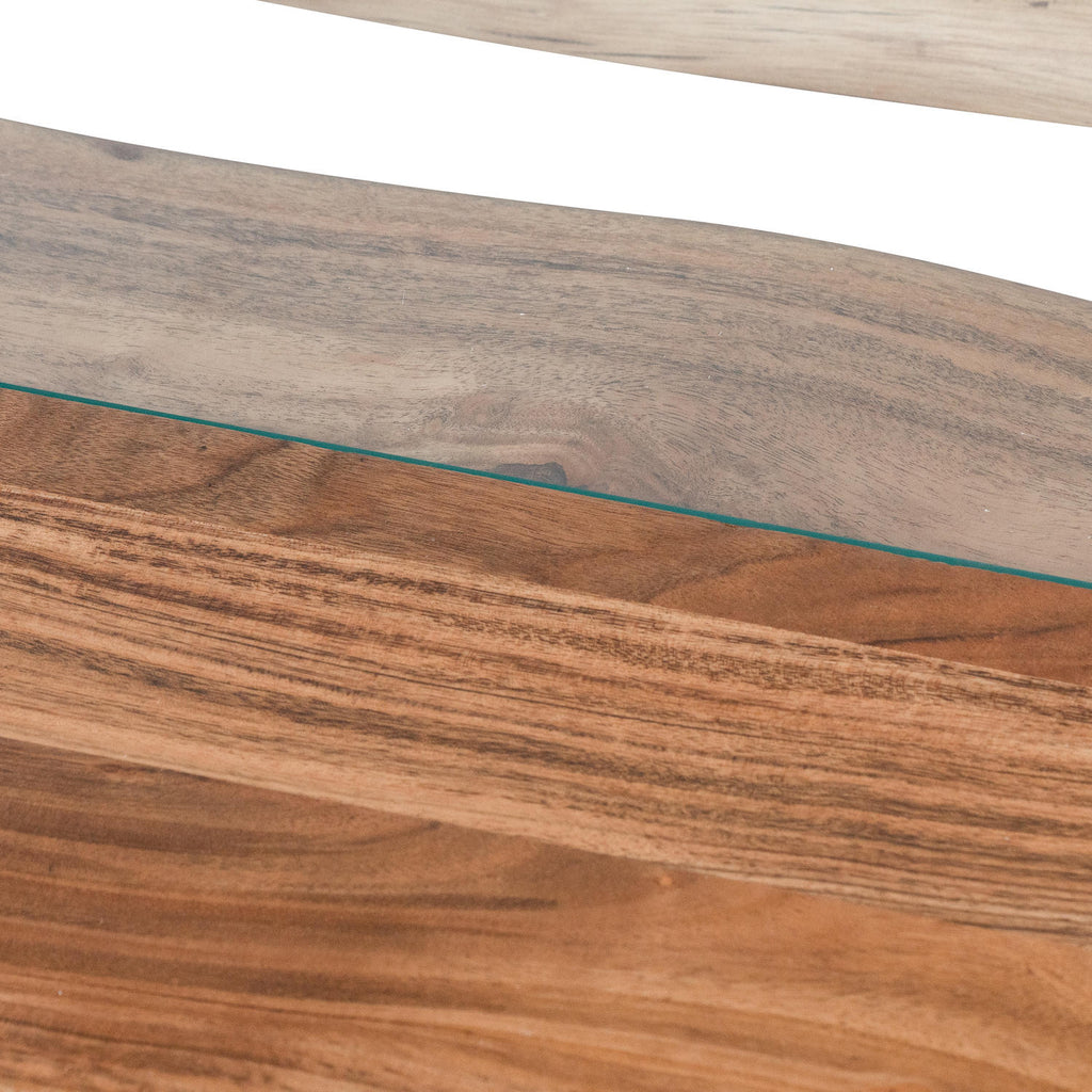 River Glass Coffee Table, Acacia