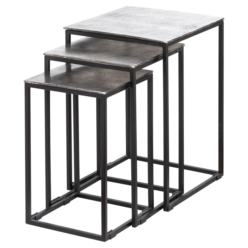 Aluminium nest of three tables