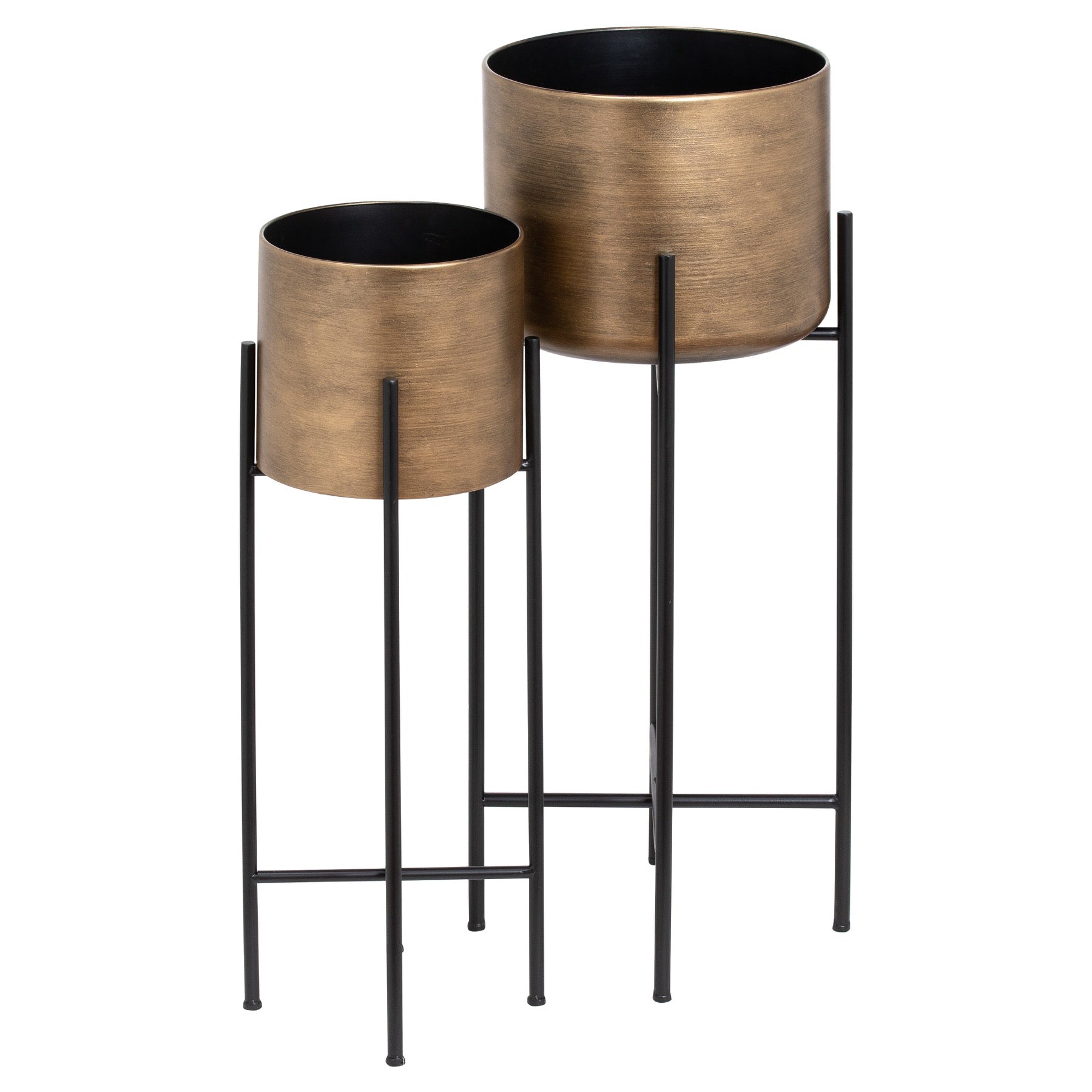 Set Of Two Bronze Planters