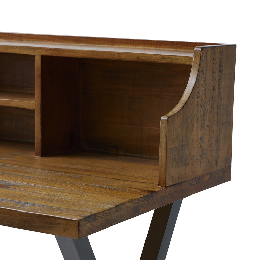 Pine Plank & Metal Desk