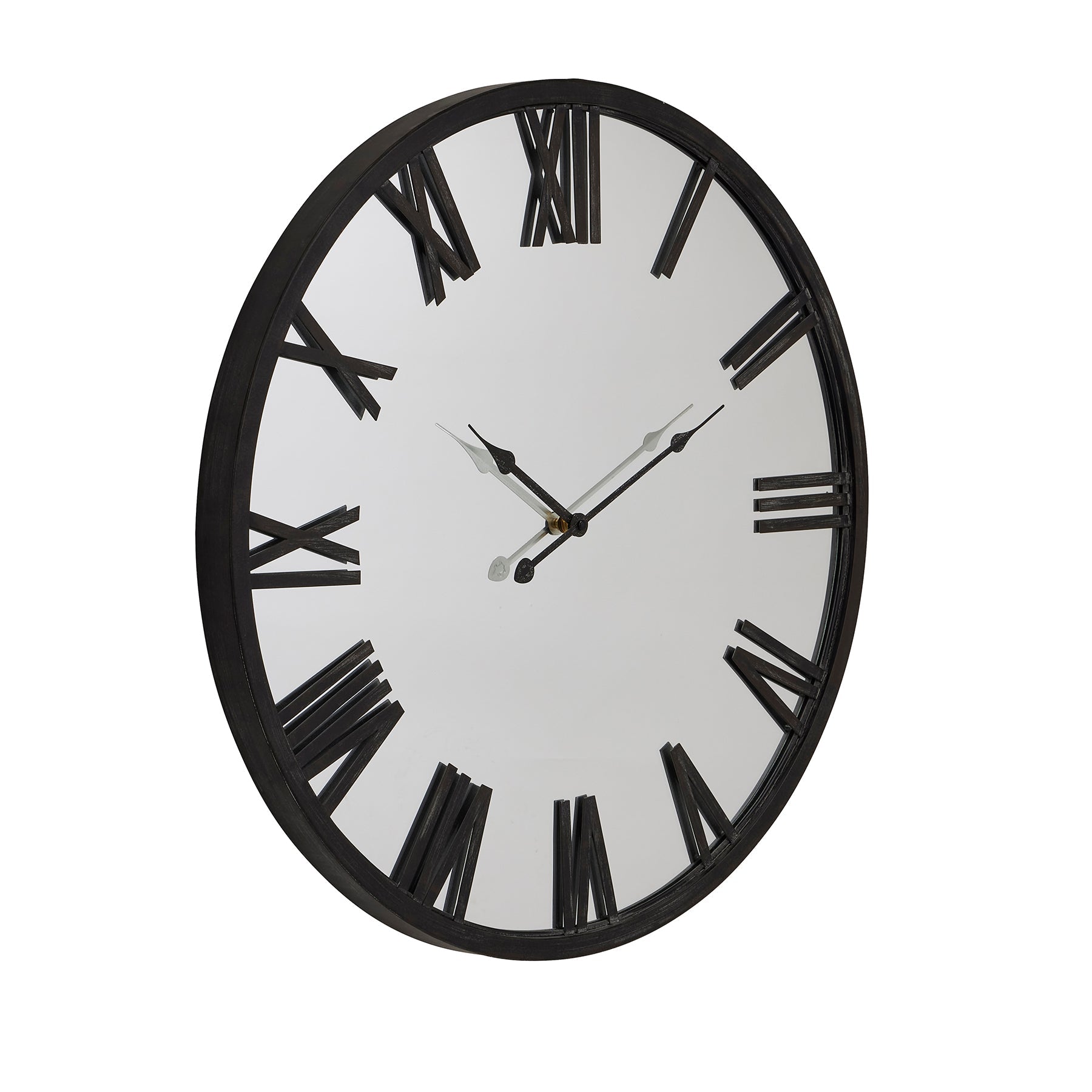 Mirrored Wall Clock, Black