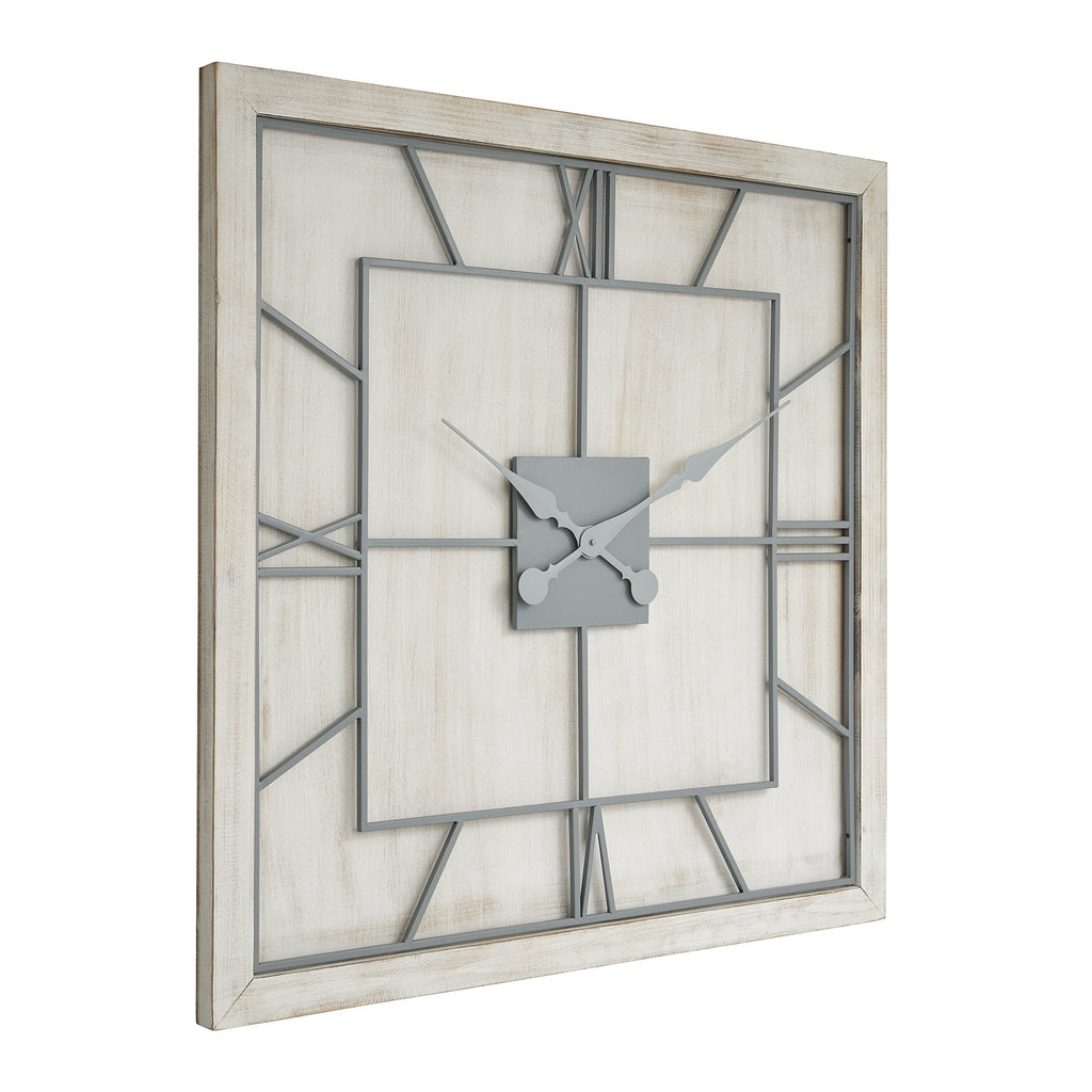 White Wooden Wall Clock, Large