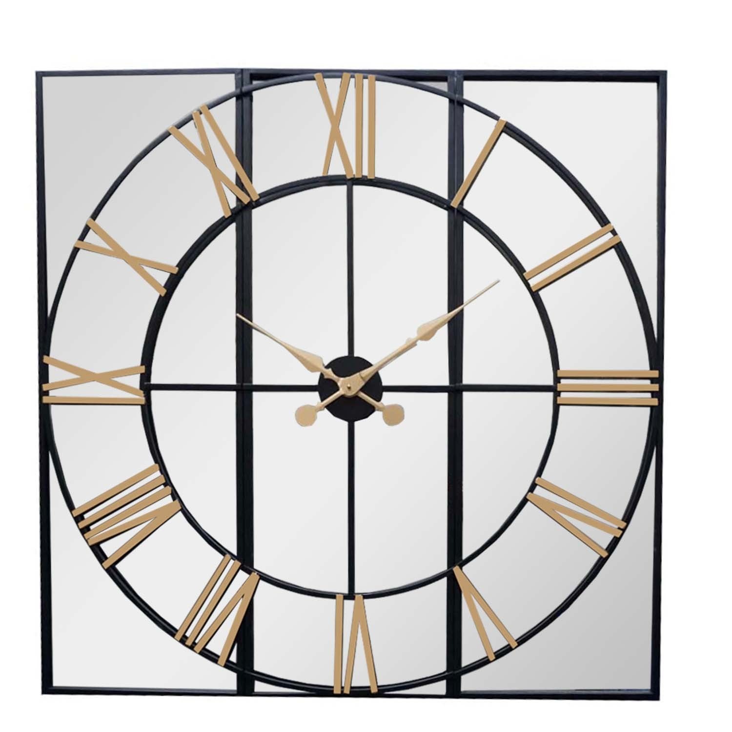 Brooklyn Wall Clock, Black And Gold
