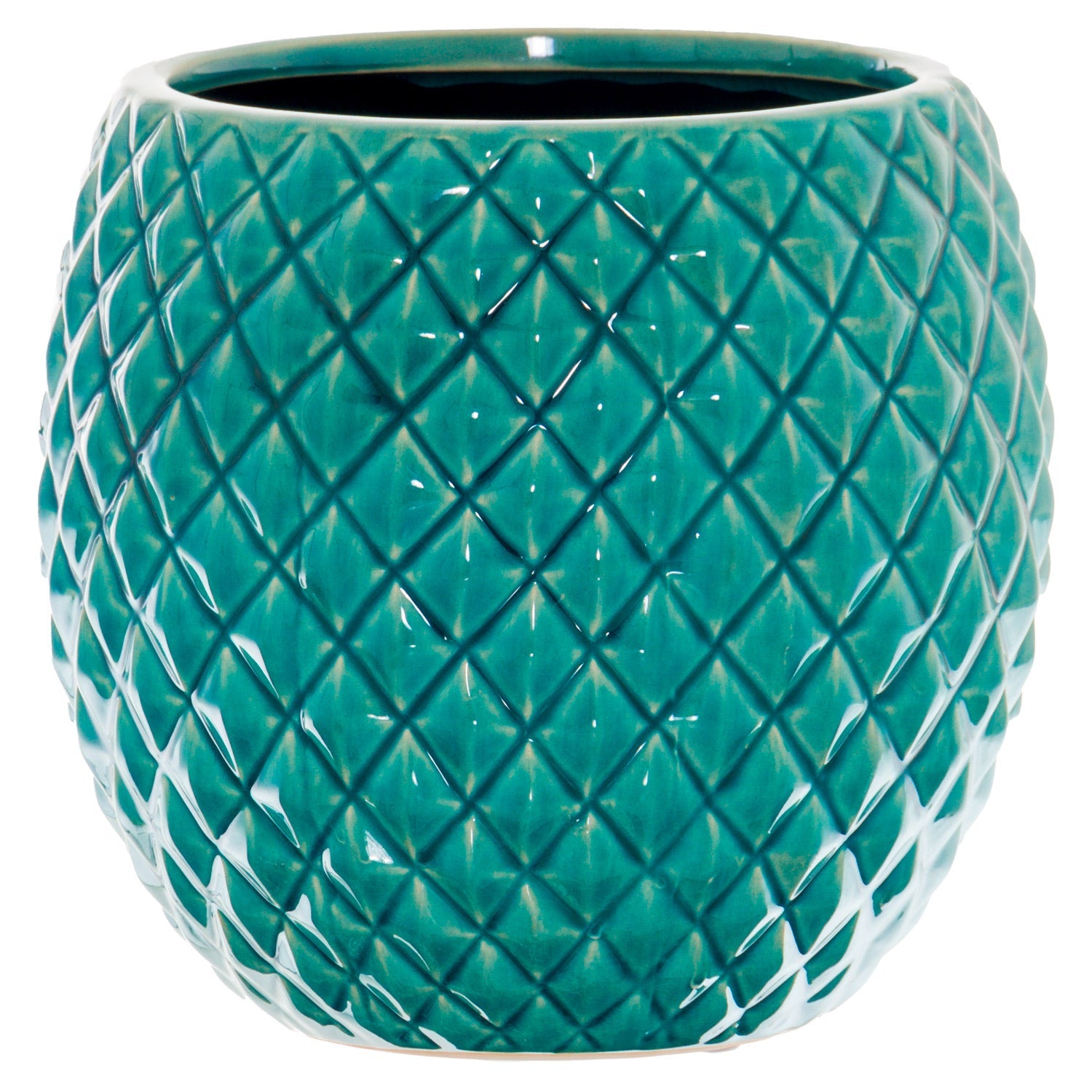Teal diamond Planter