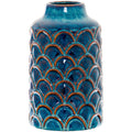 Scalloped Indigo Vase