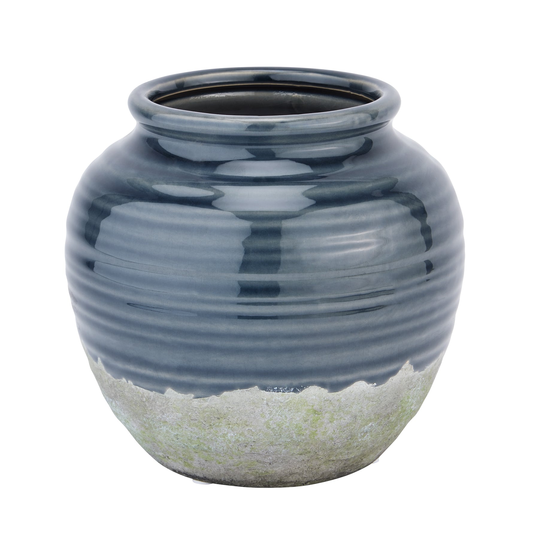 Navy Squat Vase