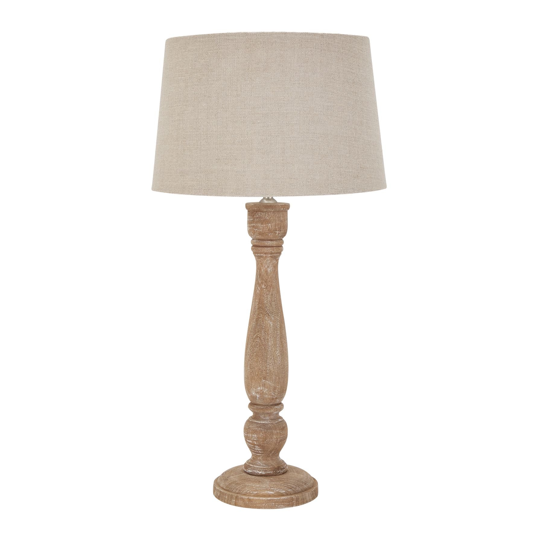 Wooden Table Lamp, Natural Wash