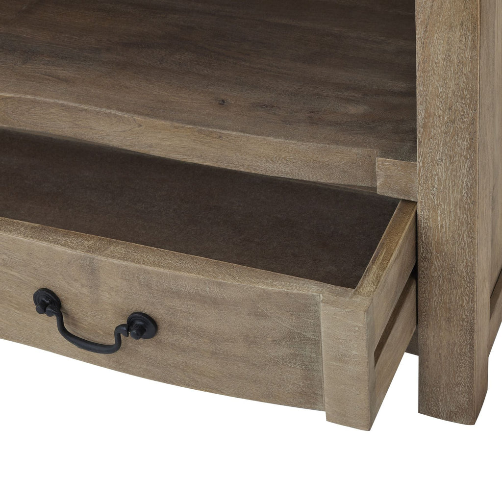 1 Drawer Media Unit, Acacia Wood