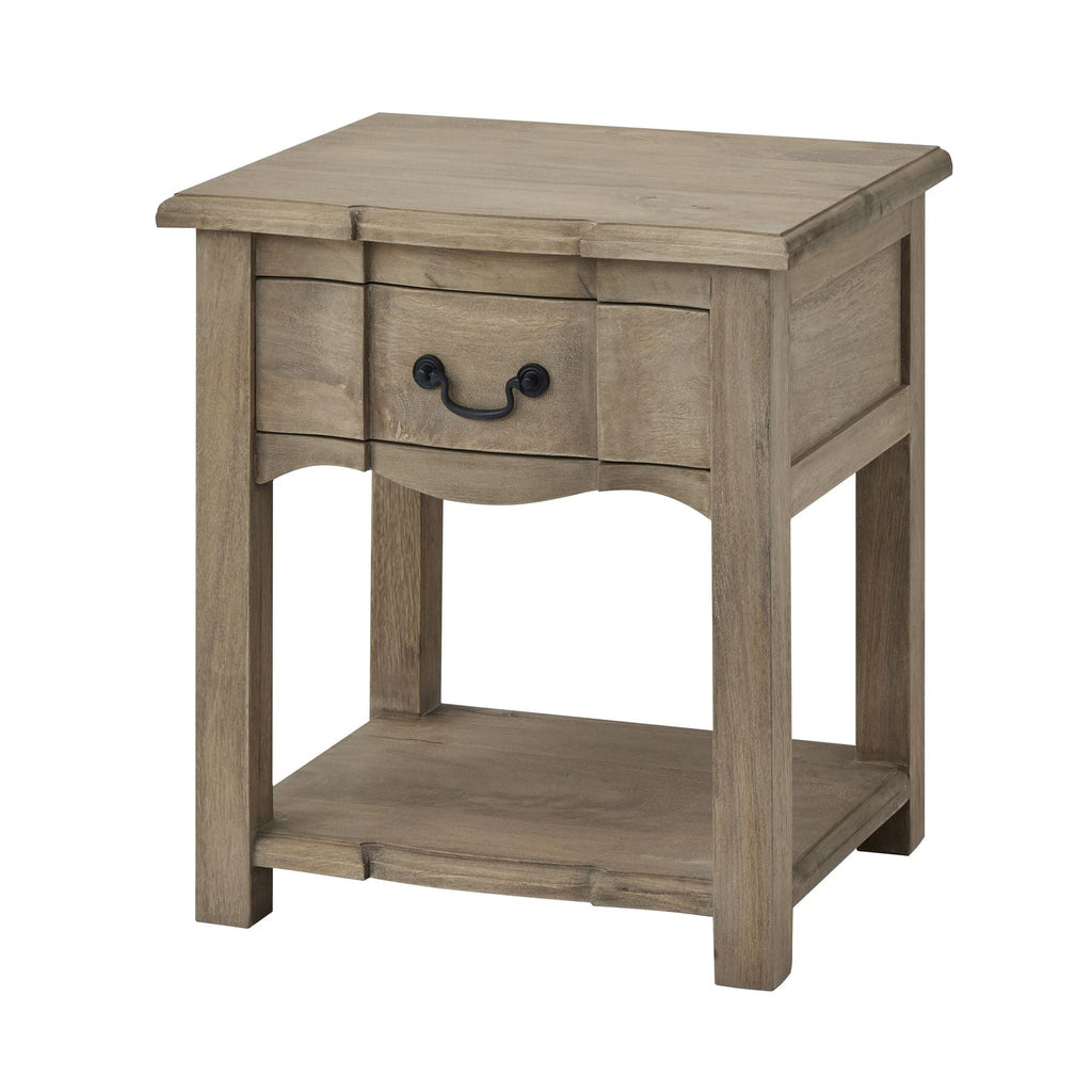1 Drawer Bedside Table, Acacia Wood