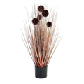 Pompom Alliums In Black Pot