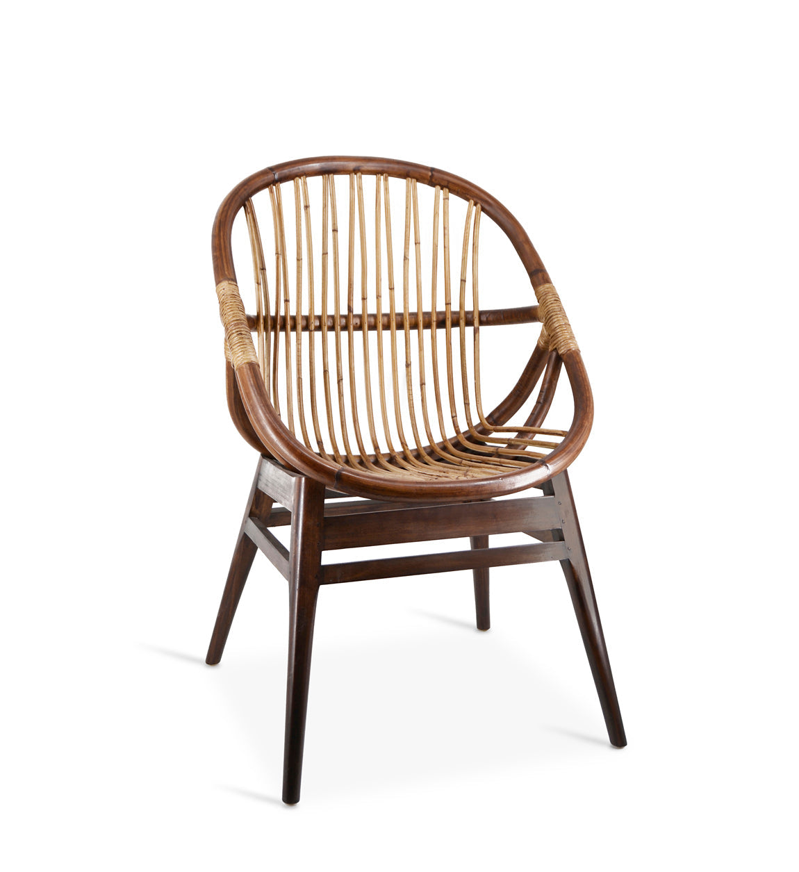 Enzo Armchair, Mindi Wood and Rattan