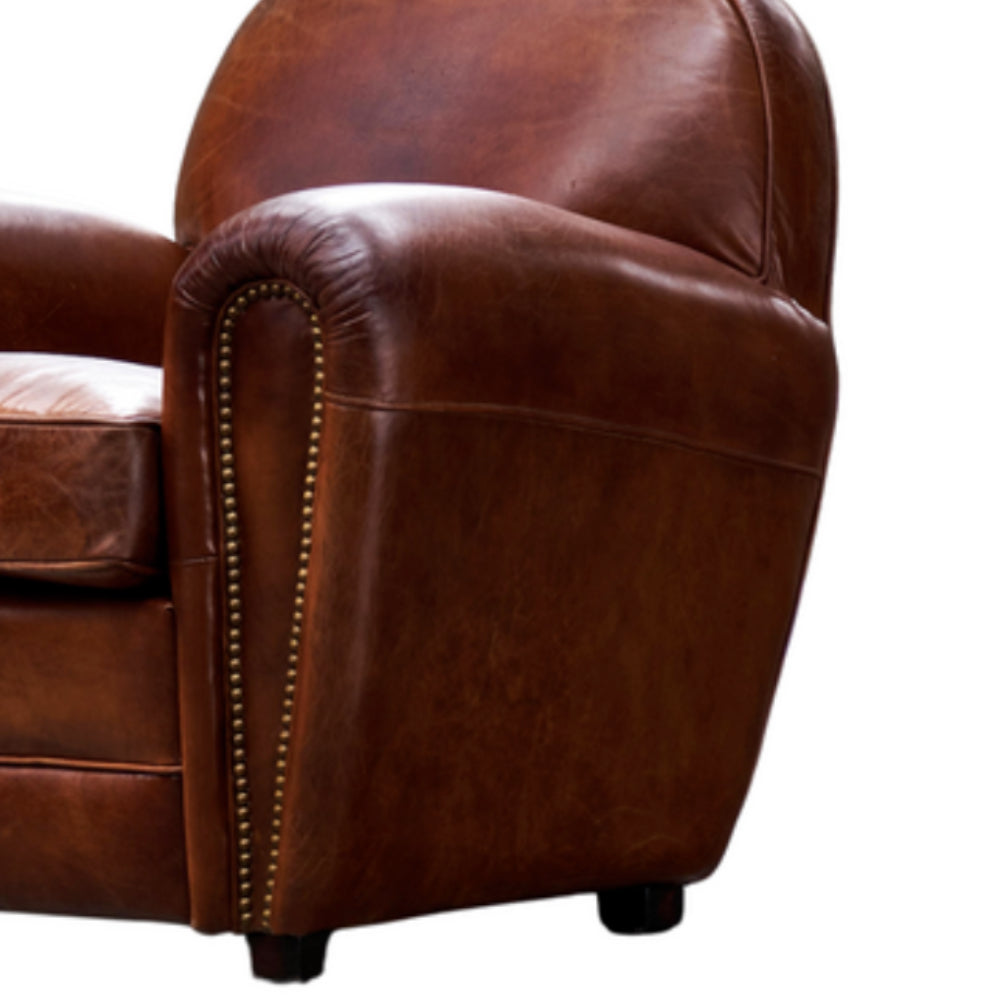 Vintage Leather Art Deco Armchair