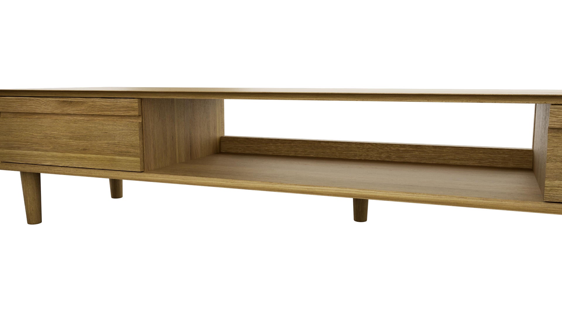 Scandic Wide TV Stand, Oak Wood