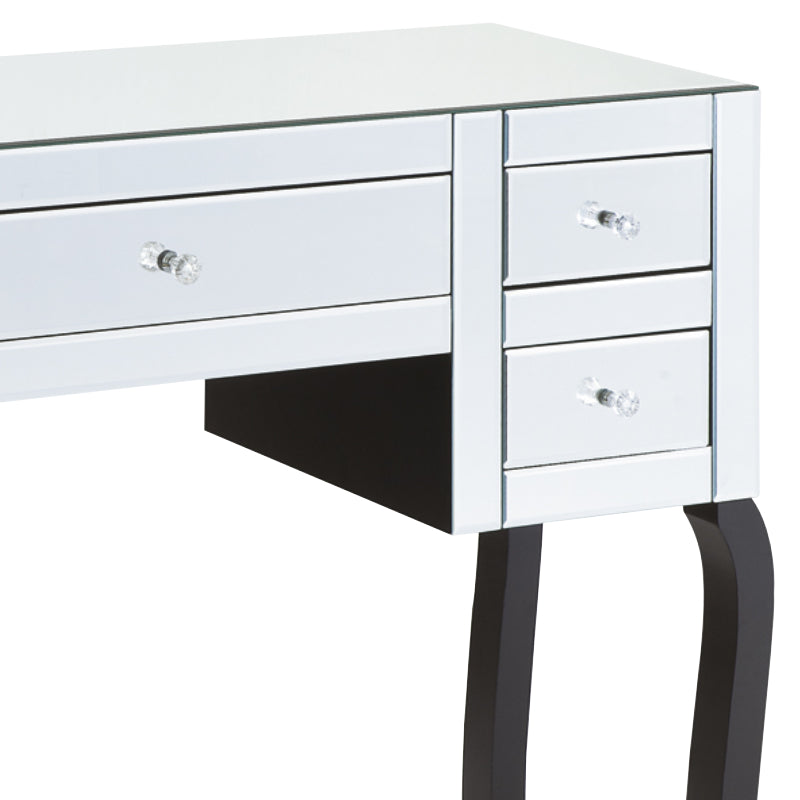 Clear Mirrored 5 Drawer Dressing Table
