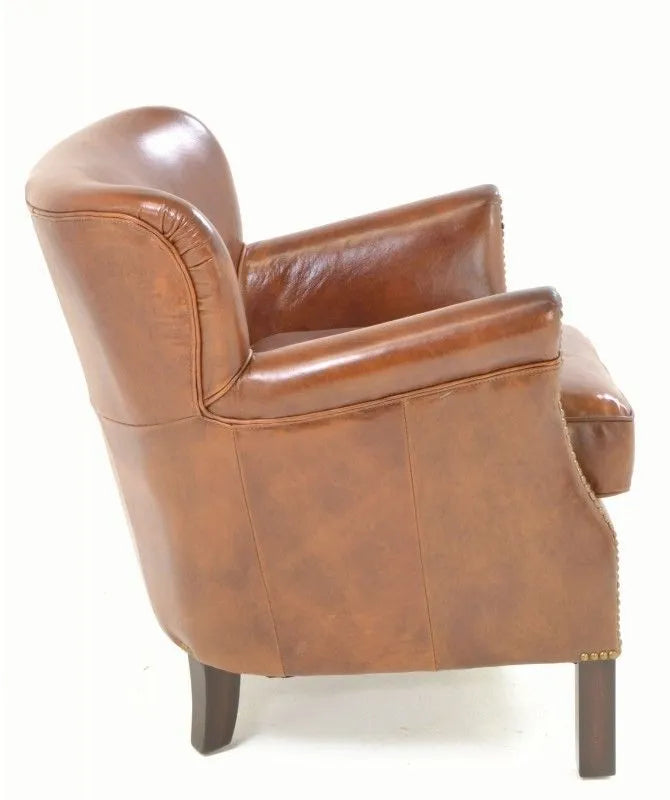 Vintage Brown Leather Club Chair