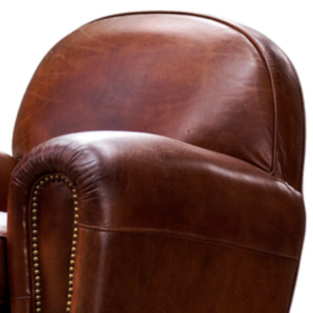 Vintage Leather Art Deco Armchair