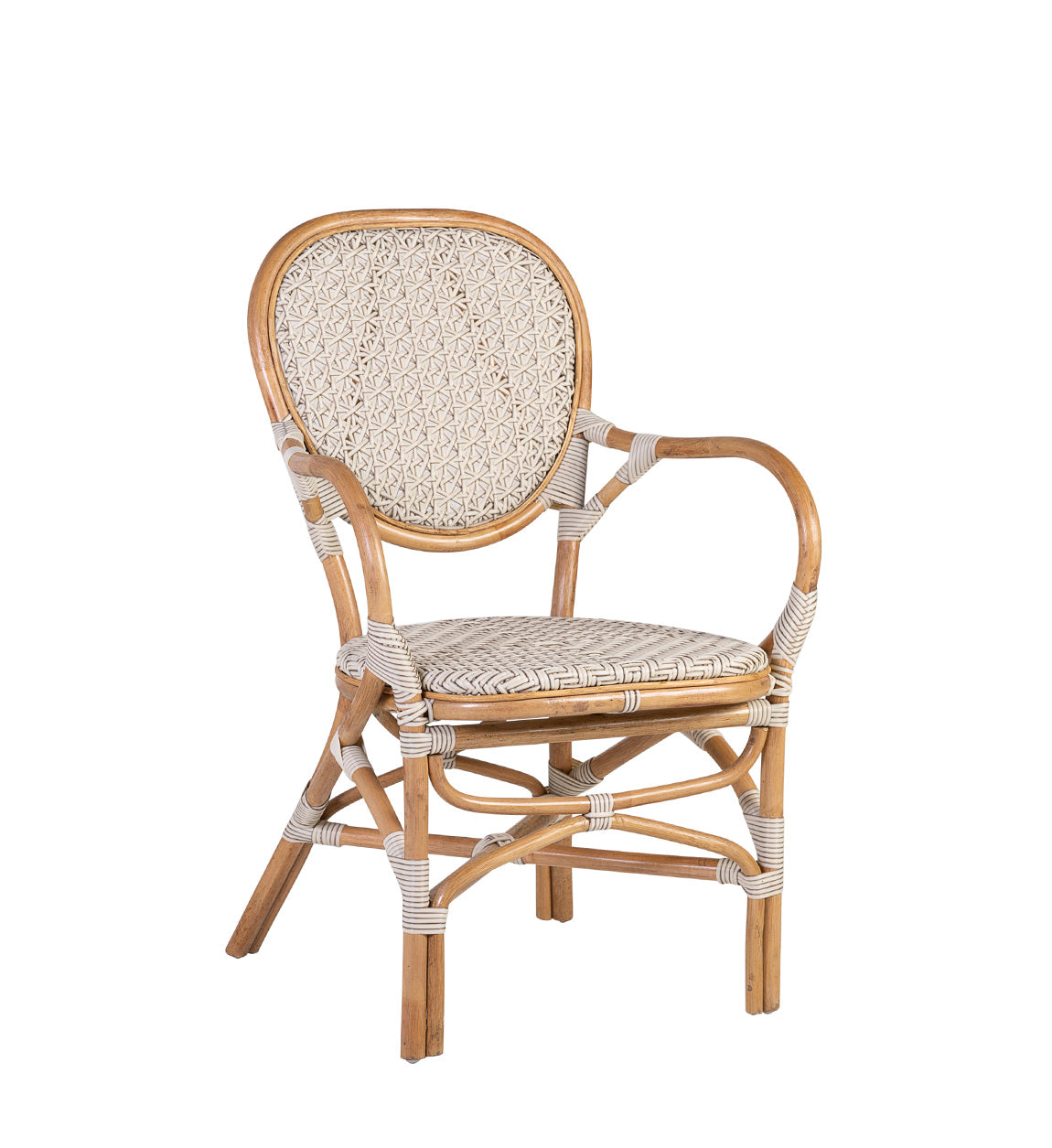 Bistro White Rattan Armchair