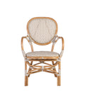 Bistro White Rattan Armchair