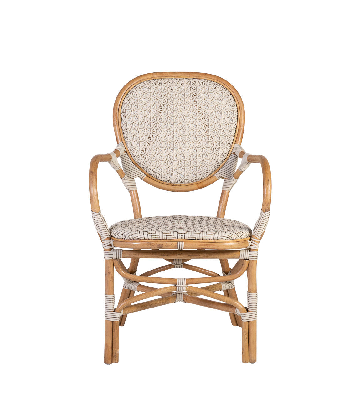 Bistro White Rattan Armchair