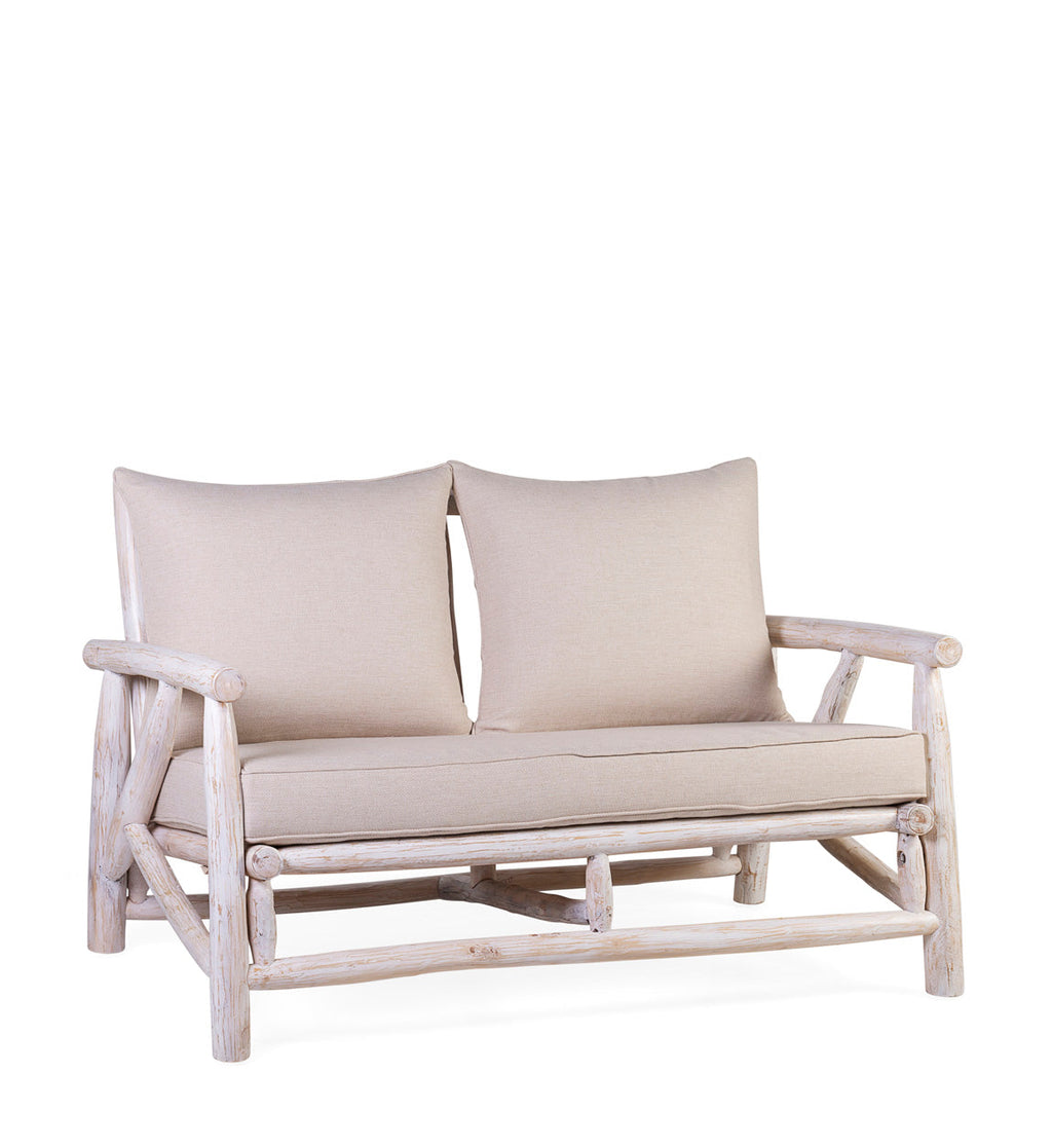 WHITEWASHED TEAK OUTDOOR SOFA WITH CUSHION