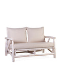 WHITEWASHED TEAK OUTDOOR SOFA WITH CUSHION