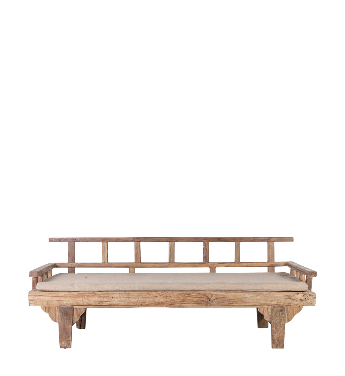 NATURAL TEAK BENCH WITH CUSHION