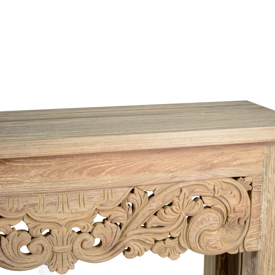 CARVED TEAK CONSOLE TABLE