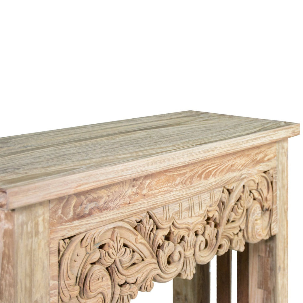 CARVED TEAK CONSOLE TABLE
